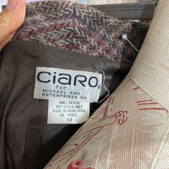 337. Ciaro vintage 100% wool blazer, size 10 - Picture 7 of 8